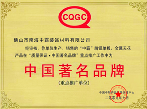 中霸榮譽-中國著名品牌